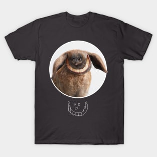 Rabbit Face / White Circle Design T-Shirt